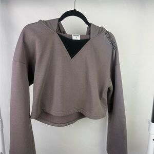 Gymshark Women's Gray Cropped Hoodie - Medium